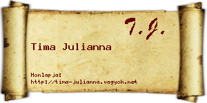 Tima Julianna névjegykártya